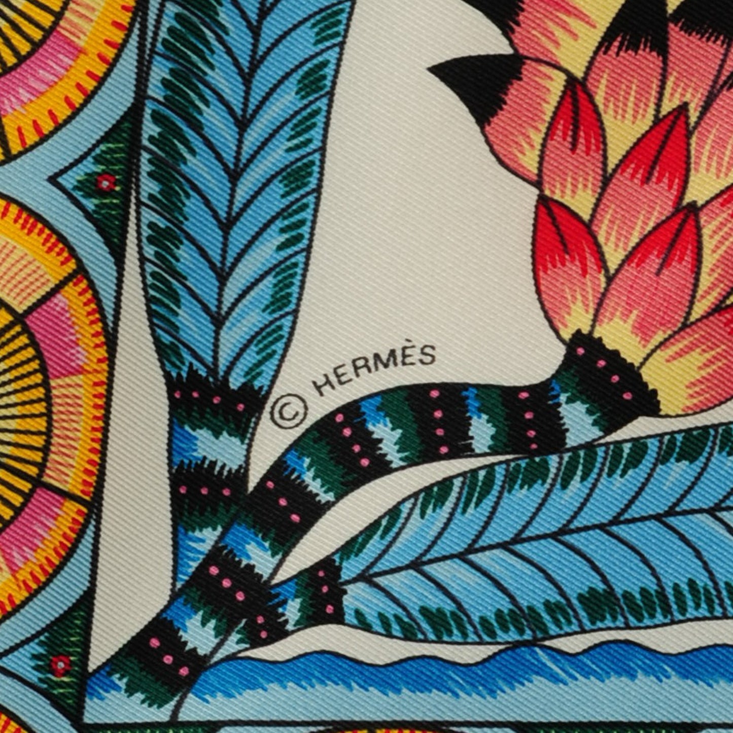 Silk The Savana Dance Scarf 90 Blanc Bleu Ciel Vert