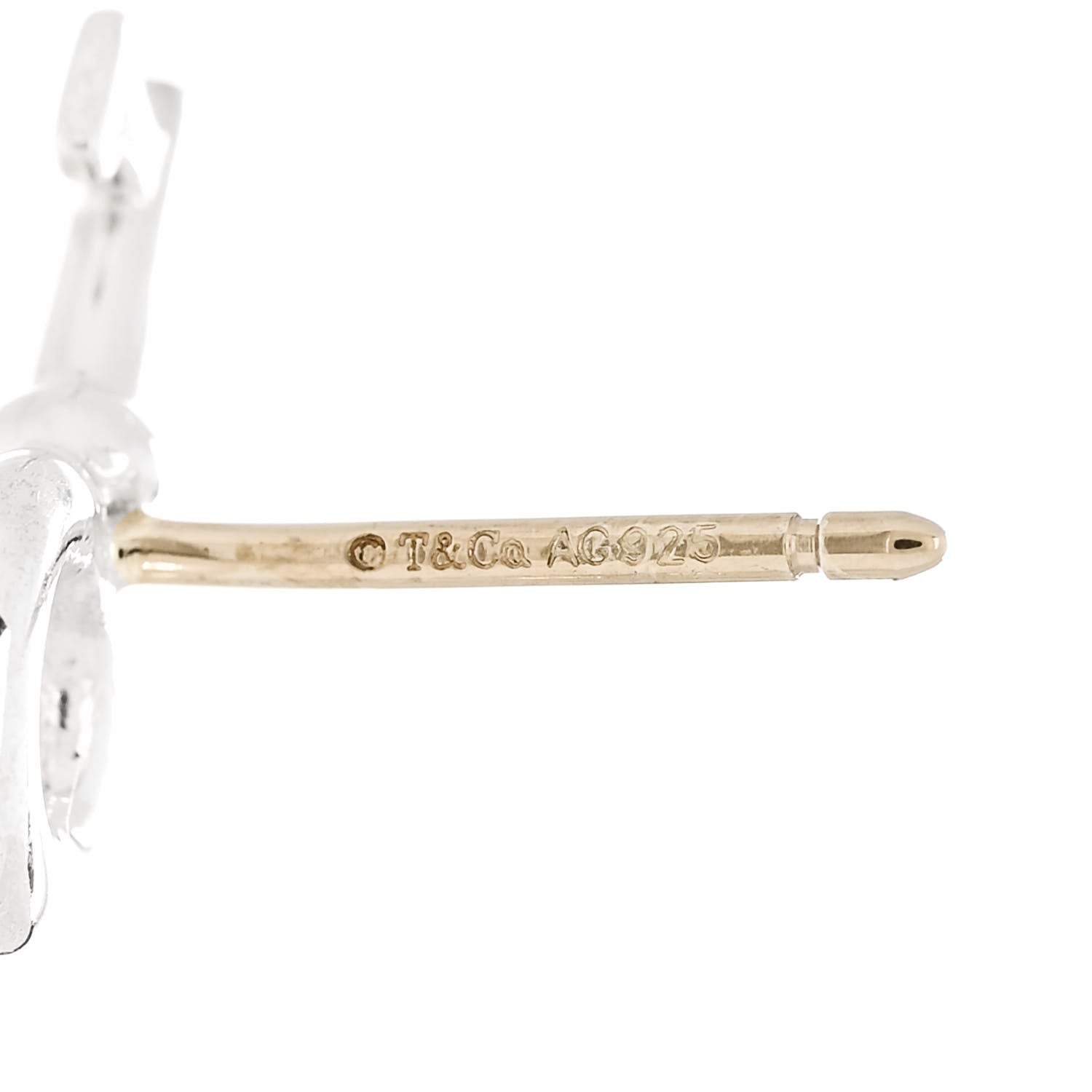 Tiffany Sterling Silver Key Earrings 4 of 5