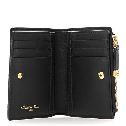 Christian Dior Grained Calfskin Supple Cannage Caro Dahlia Wallet Black 5 of 11