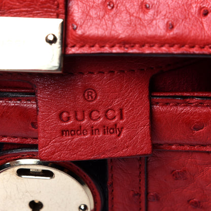 Gucci Ostrich Treasure Boston Red 6 of 12