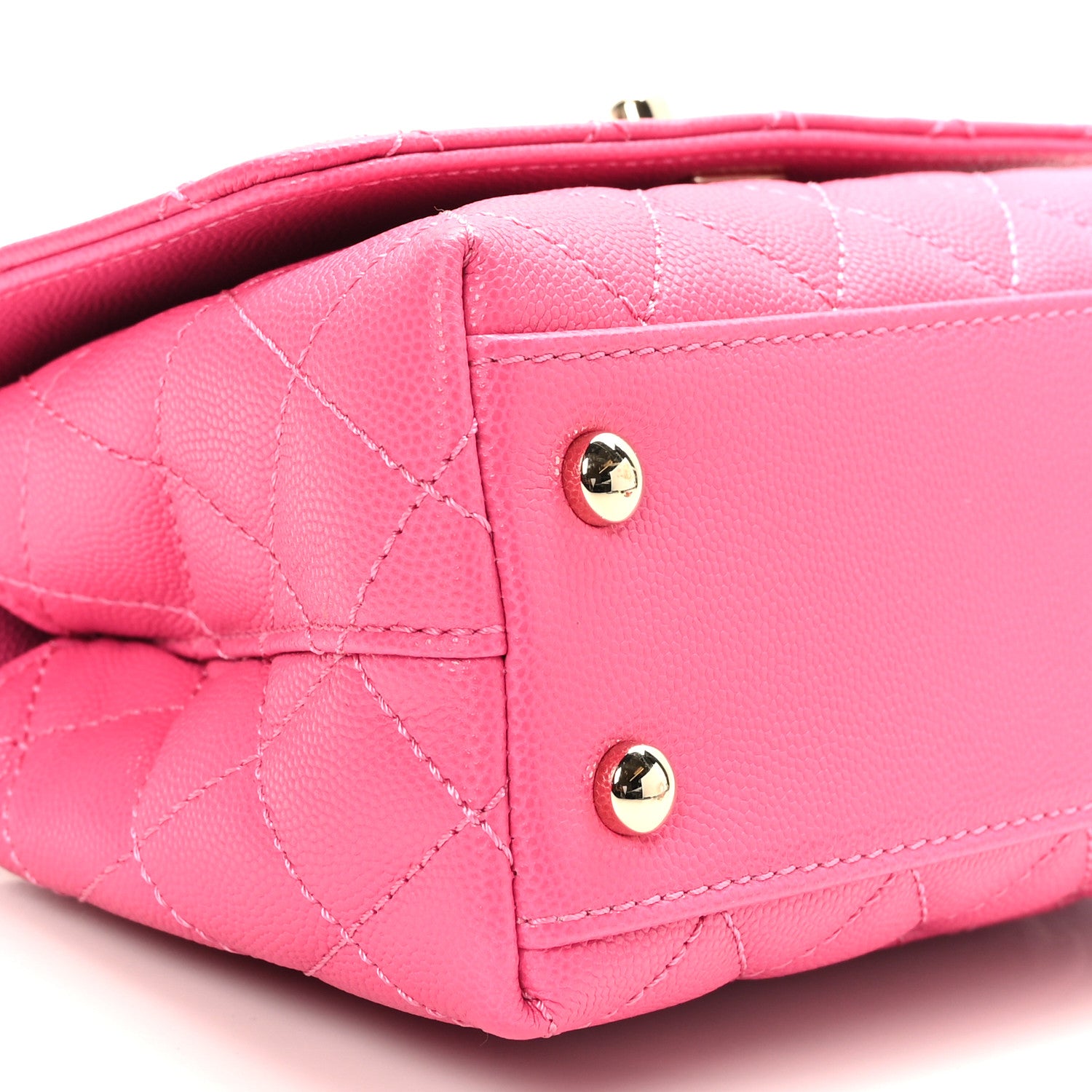 Chanel Caviar Quilted Extra Mini Coco Handle Flap Rose 8 of 9
