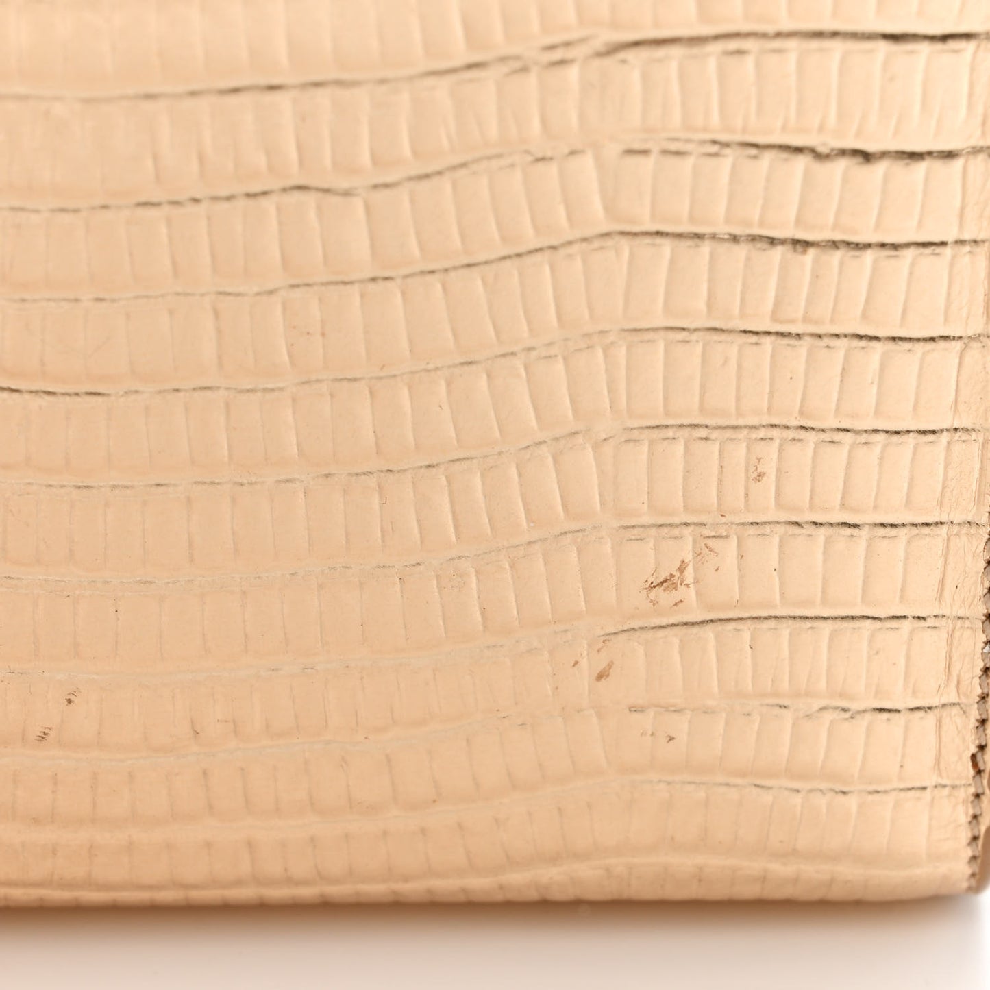 Metallic Calfskin Crocodile Embossed Small Classic Monogram Kate Tassel Satchel Gold