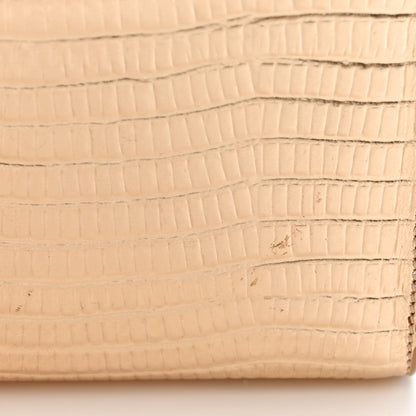 Saint Laurent Metallic Calfskin Crocodile Embossed Small Classic Monogram Kate Tassel Satchel Gold 11 of 12