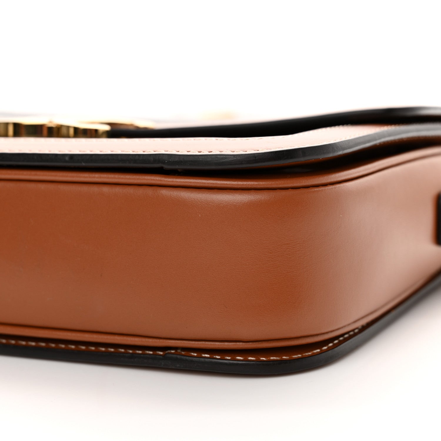 Celine Triomphe Canvas Calfskin Medium Triomphe Bag Tan 11 of 12