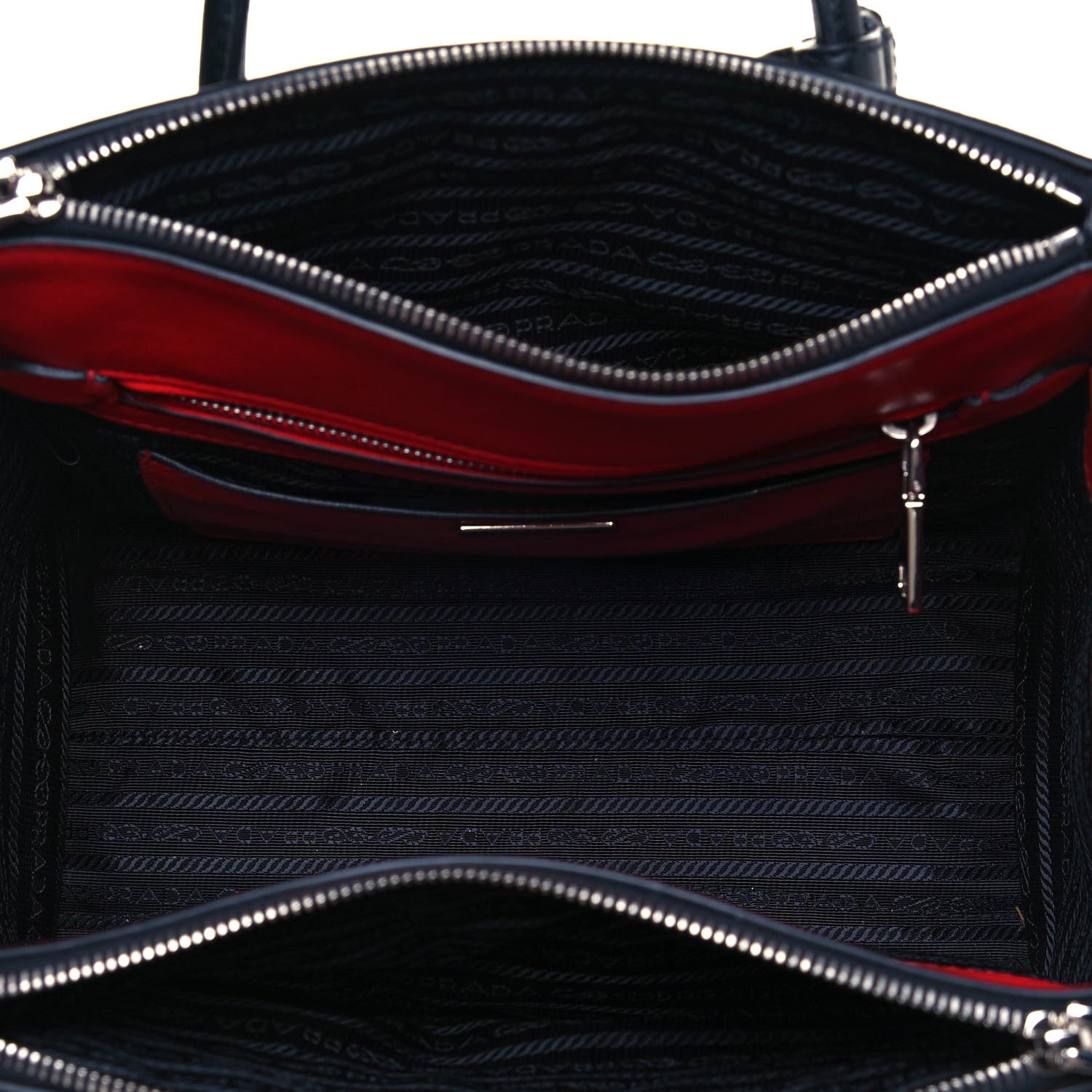 Prada City Glace Cavallino Twin Pocket Tote Black Miele 6 of 11