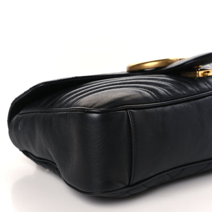 Gucci Calfskin Matelasse Medium GG Marmont Shoulder Bag Black 9 of 9
