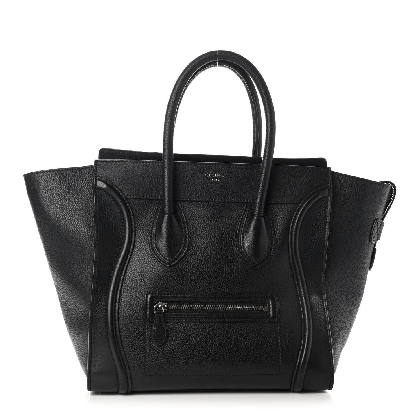 Drummed Calfskin Mini Luggage Black