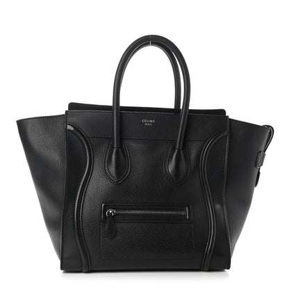 Celine Drummed Calfskin Mini Luggage Black 1 of 14