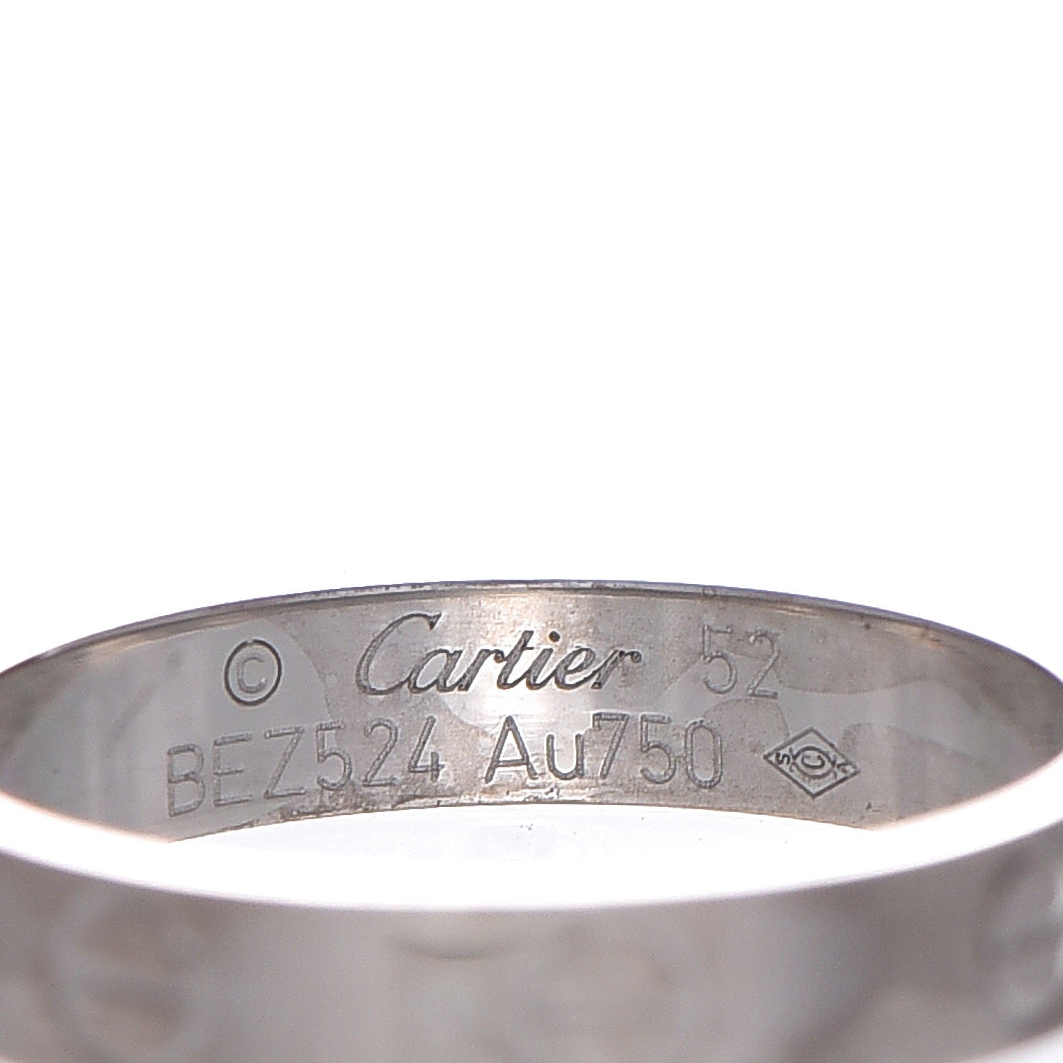 Cartier 18K White Gold 3.5mm LOVE Wedding Band Ring 52 6 3 of 4