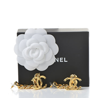 Chanel Metal CC Pick Drop Earrings Gold 5 of 5