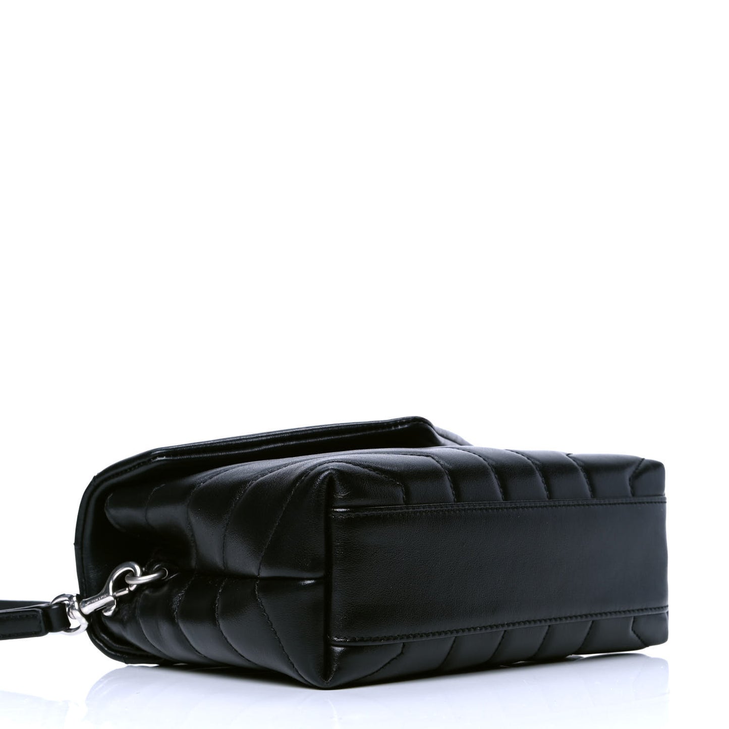 Calfskin Y Quilted Monogram Toy Loulou Crossbody Bag Black