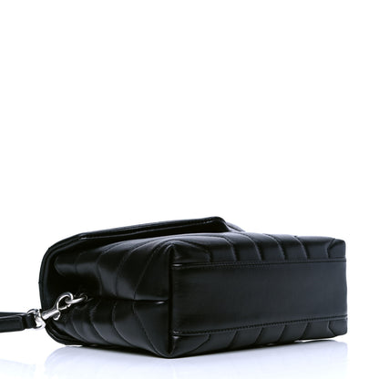 Saint Laurent Calfskin Y Quilted Monogram Toy Loulou Crossbody Bag Black 3 of 5