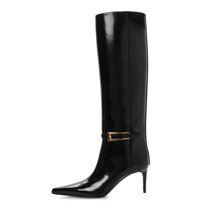 Saint Laurent Vitello Marilyn Hacker 70mm Luz Boots 39 Black 1 of 11