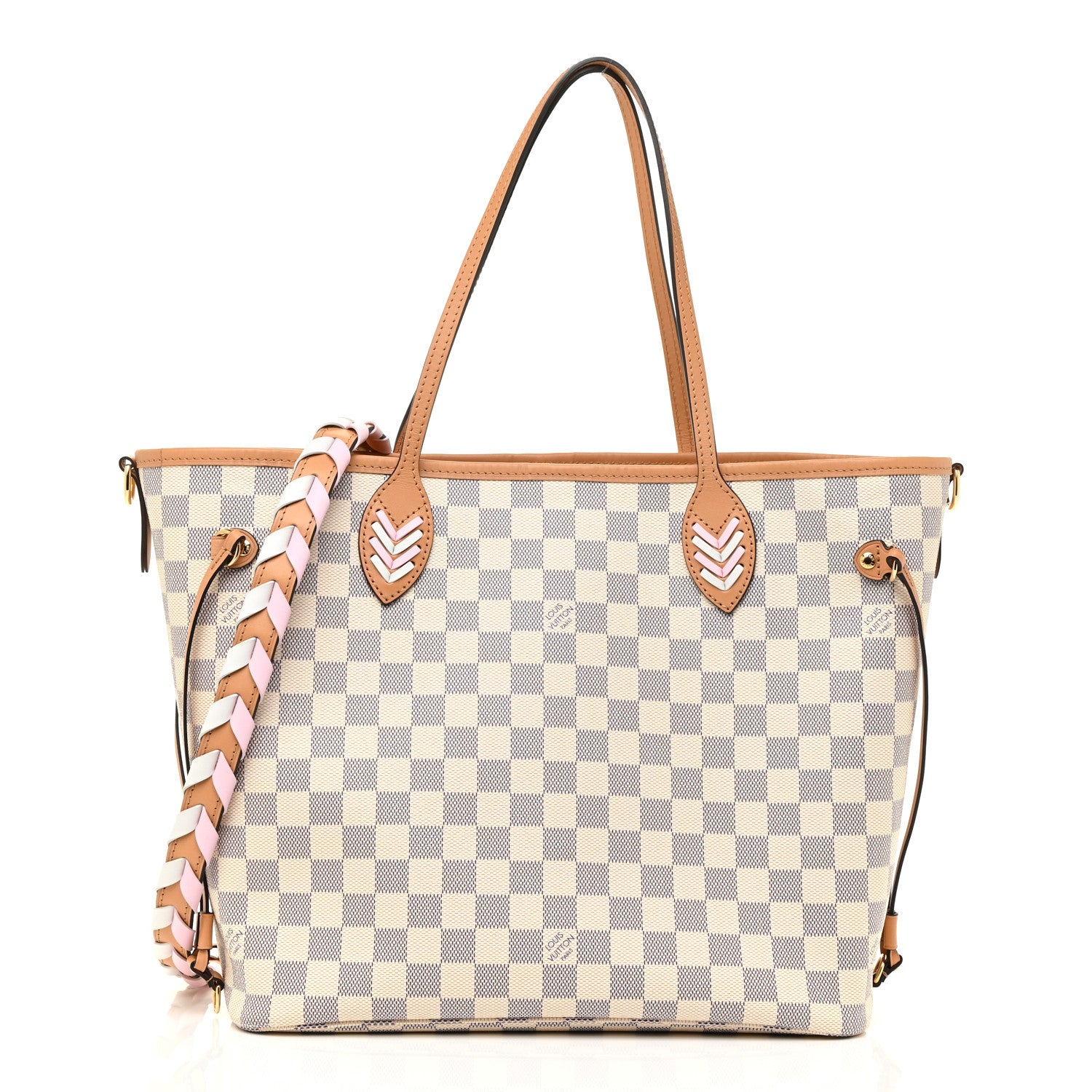 Louis Vuitton Damier Azur Braided Neverfull MM Orange 3 of 11