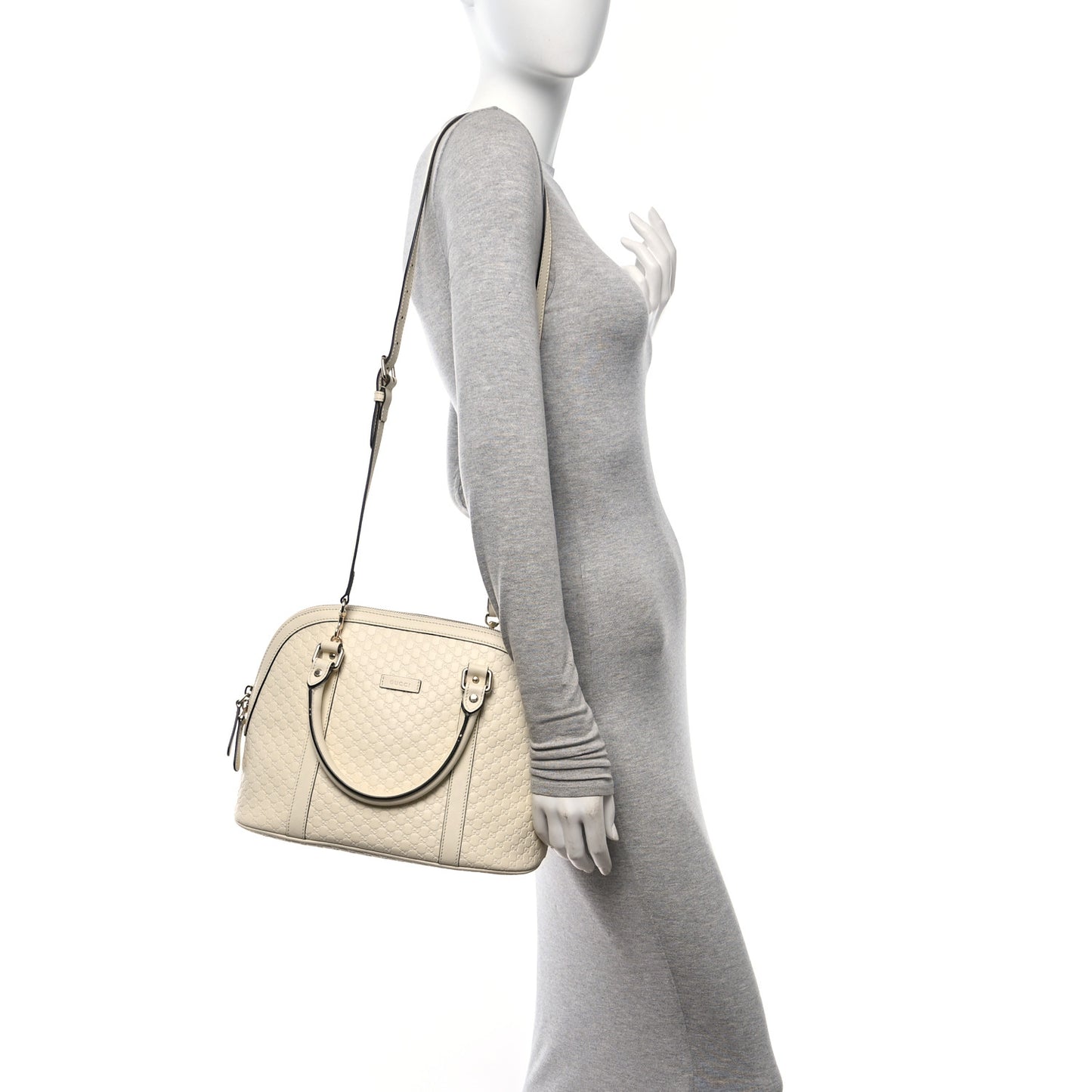 Soft Microguccissima Medium Dome Bag Ivoire