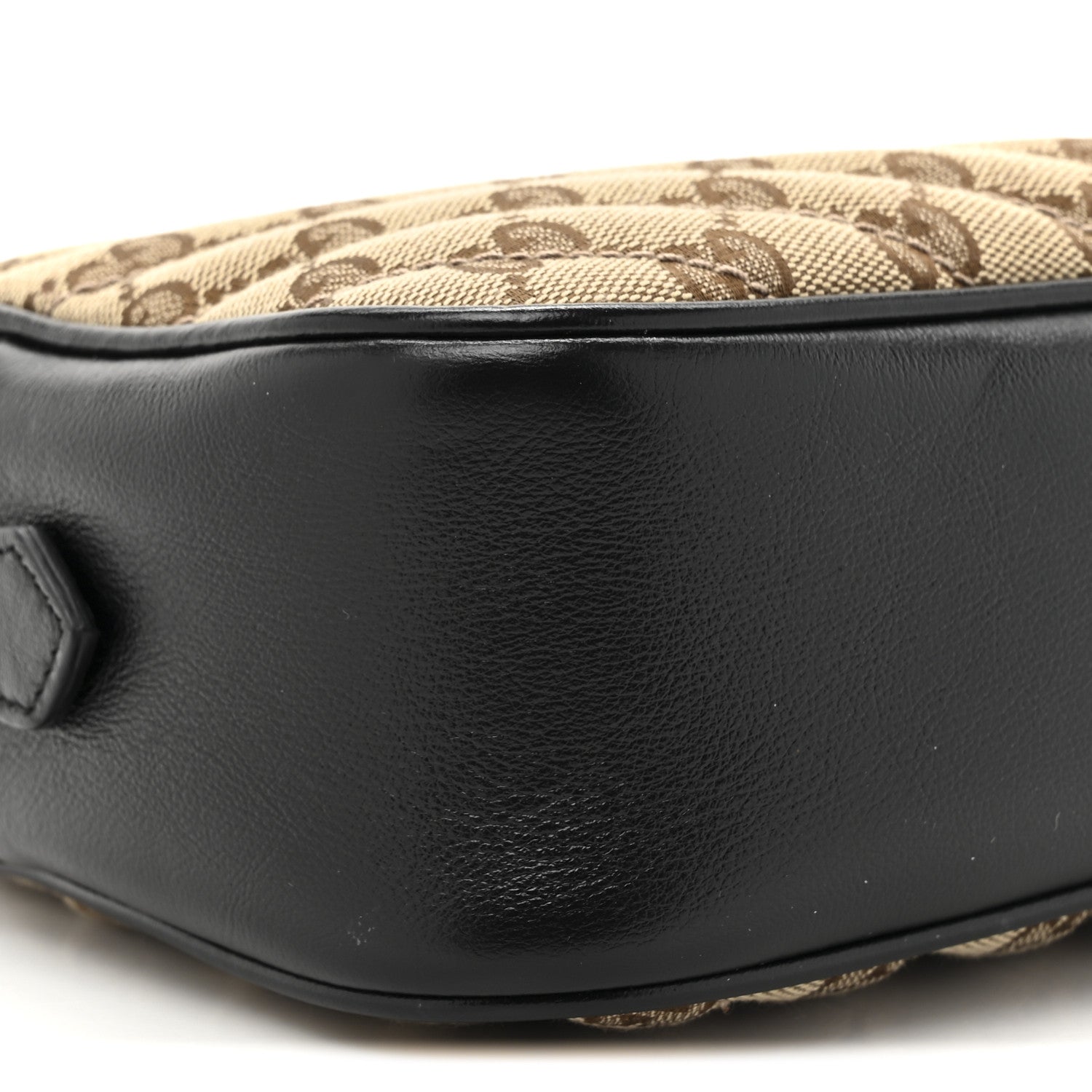 Gucci Monogram Matelasse Diagonal Small GG Marmont Chain Shoulder Bag Beige Black 10 of 11