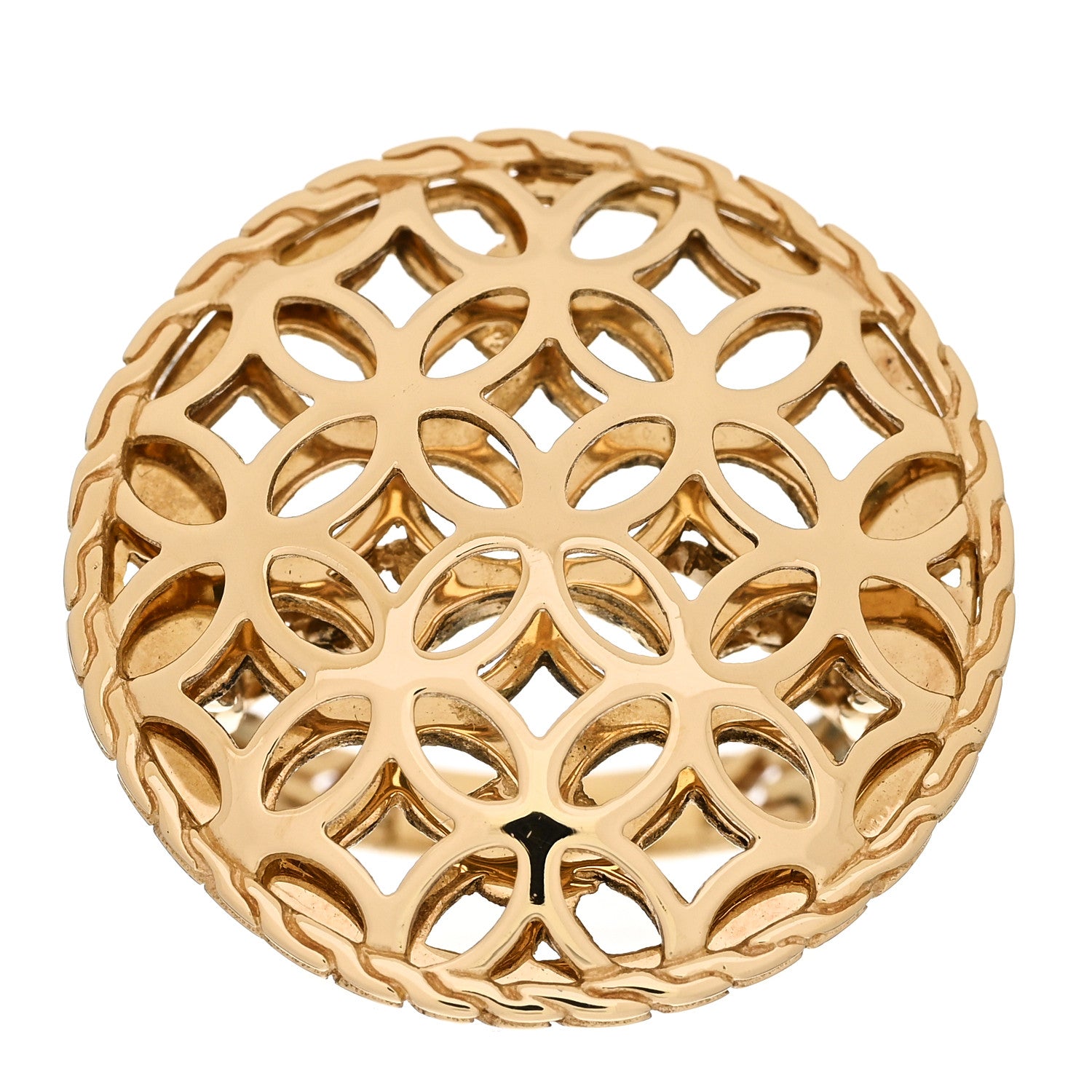 John Hardy 18K Yellow Gold Kawung Cocktail Ring 52 6 1 of 5