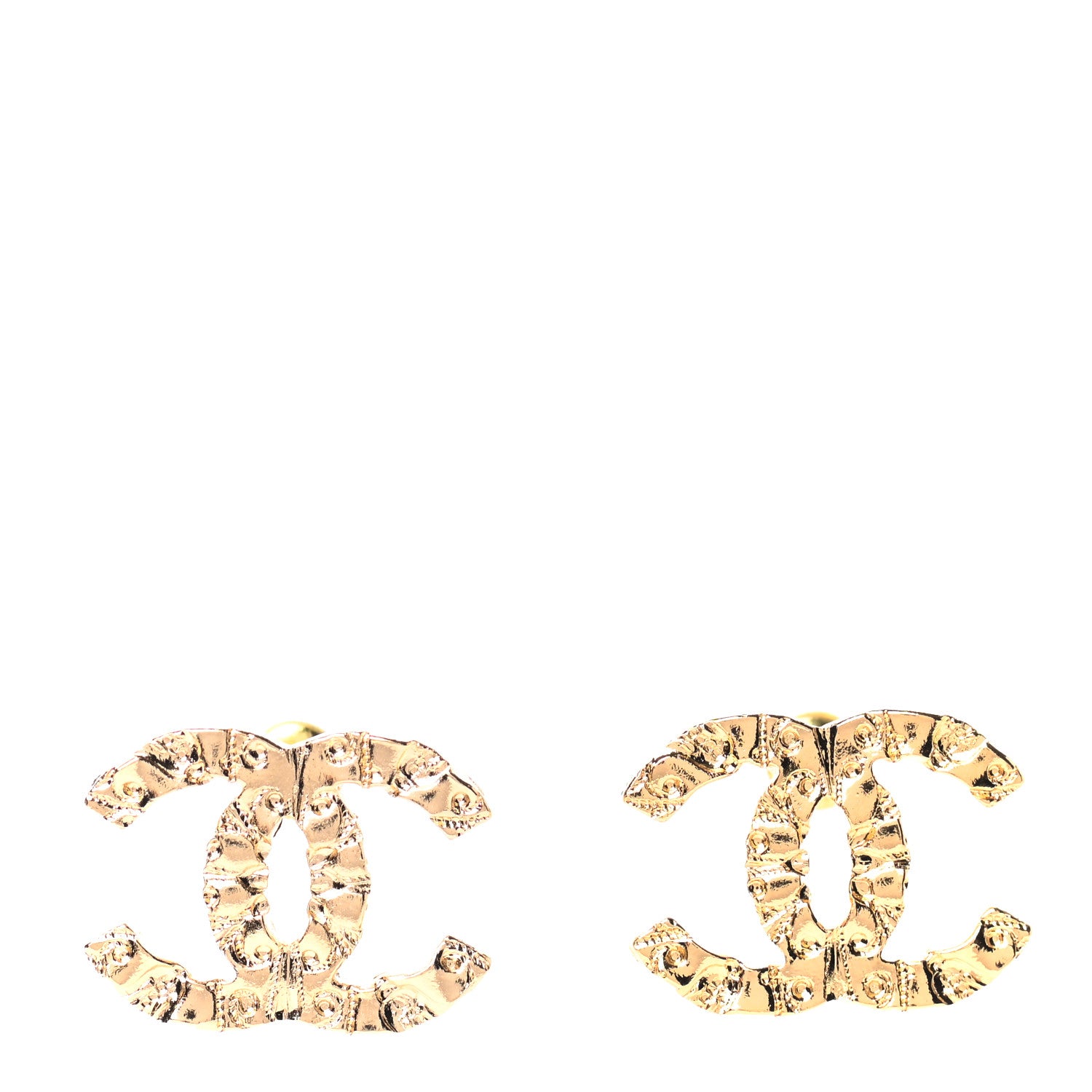 Chanel Metal Along The Nile CC Earrings Gold 1 of 5