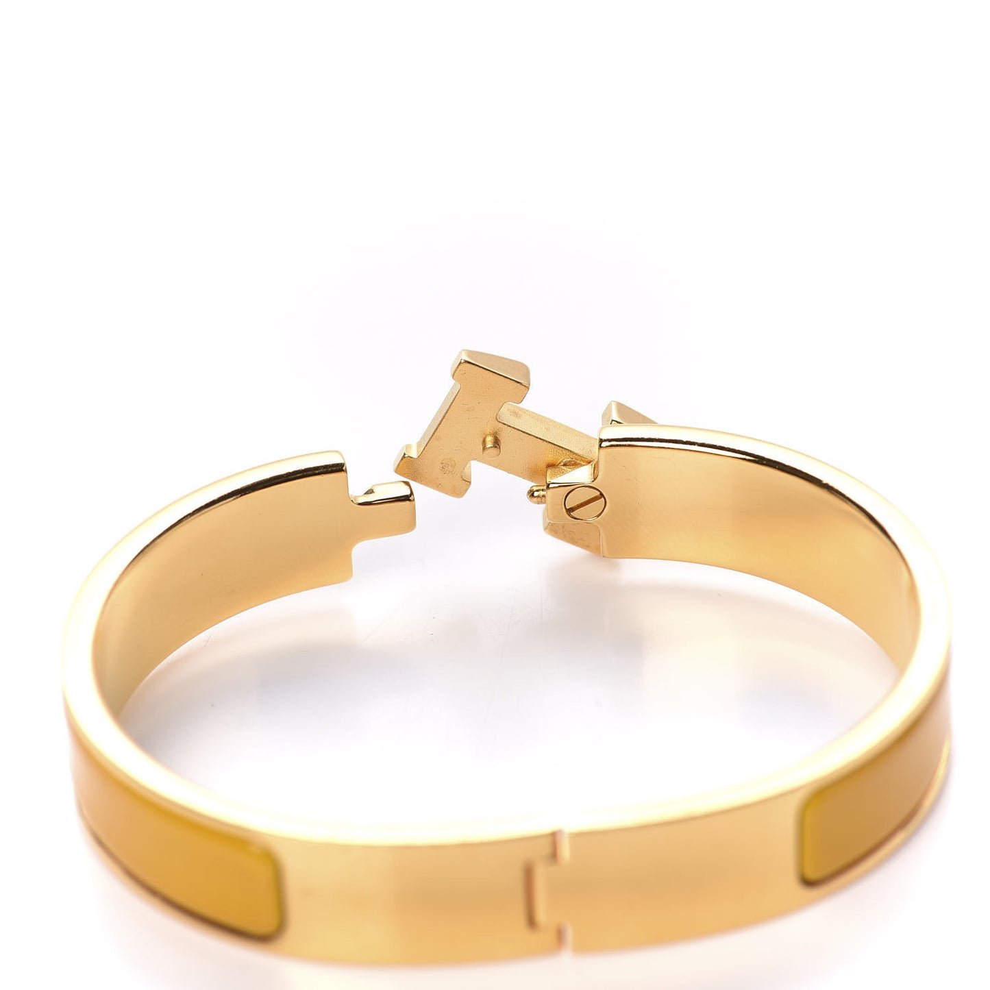 Enamel Narrow Clic Clac H Bracelet GM Jaune Madras