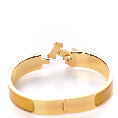 Hermes Enamel Narrow Clic Clac H Bracelet GM Jaune Madras 4 of 5