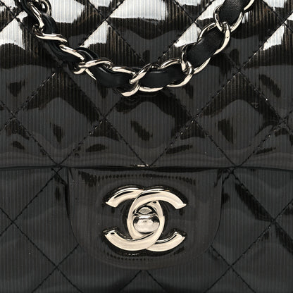 Chanel Striated Patent Quilted Mini Rectangular Flap Black 8 of 10