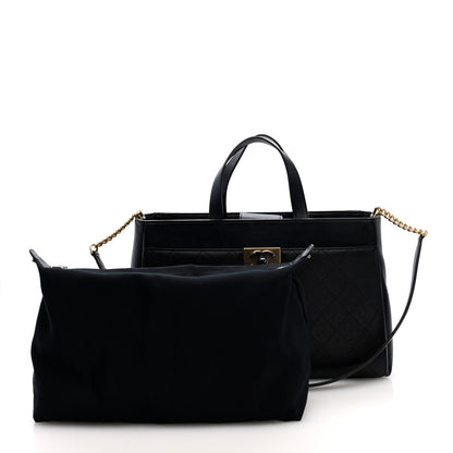 Chanel Calfskin Stitched Large Straight Lines Shopping Tote Black 3 of 11