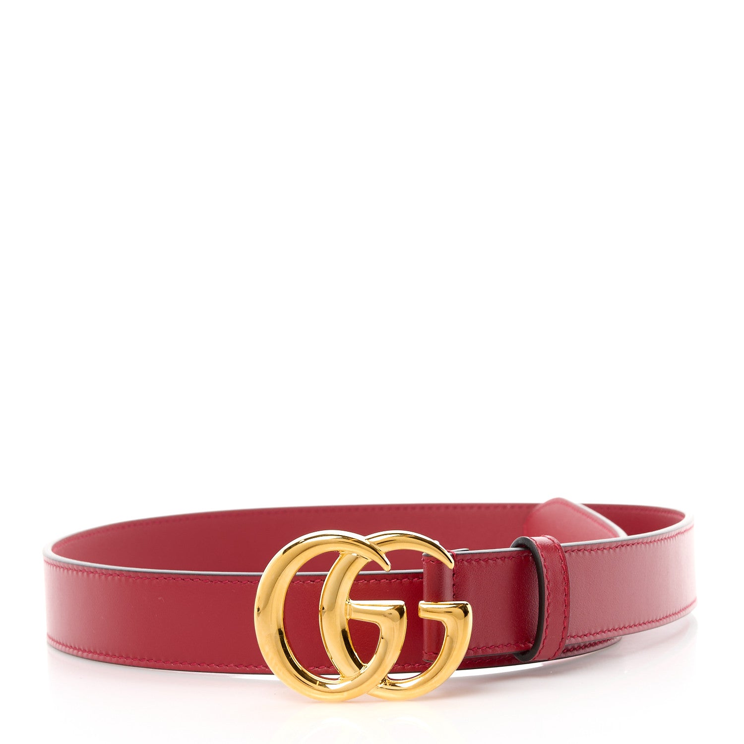 Gucci Plutone Calfskin Double G 30mm Belt 80 32 Rosso 1 of 4
