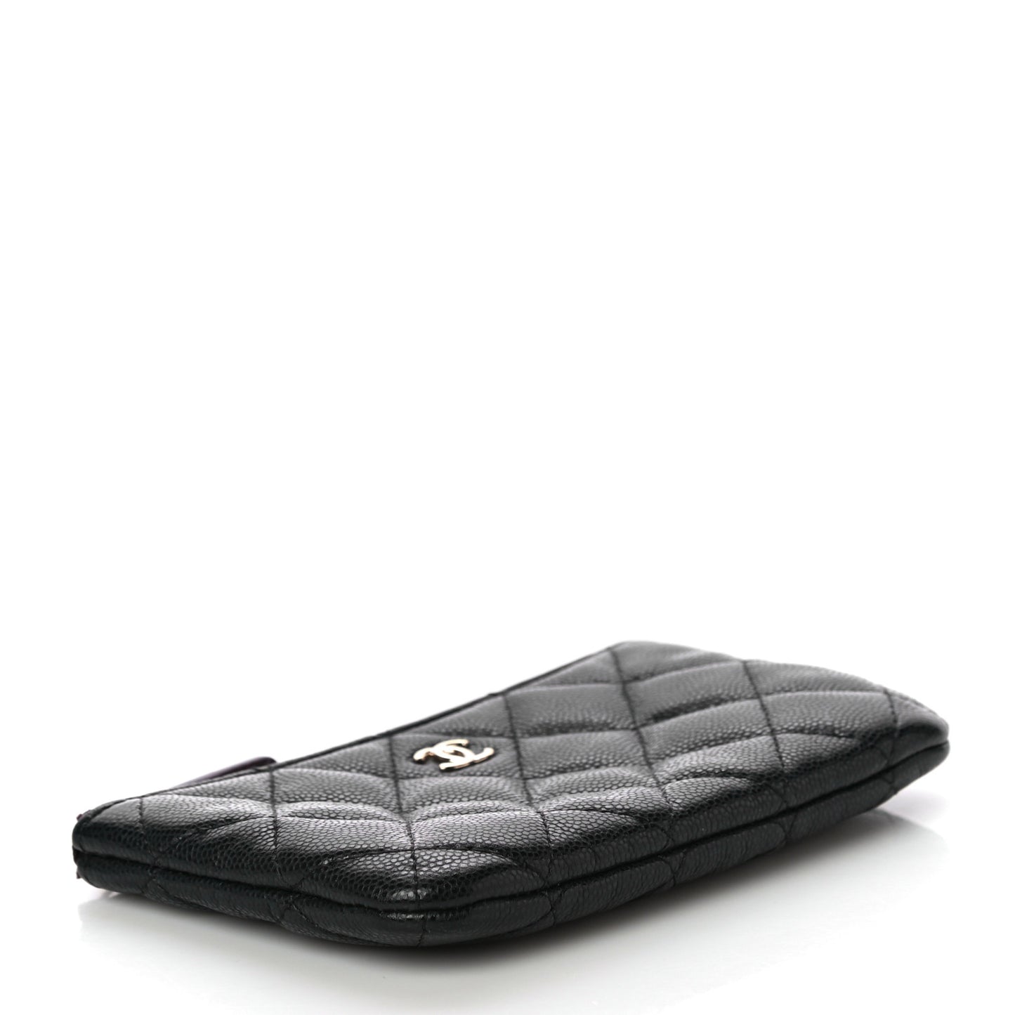 Caviar Quilted Small Cosmetic Case Black