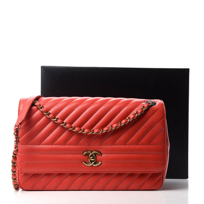 Chanel Shiny Goatskin Diagonal Quilted Small Flap Red 12 of 12