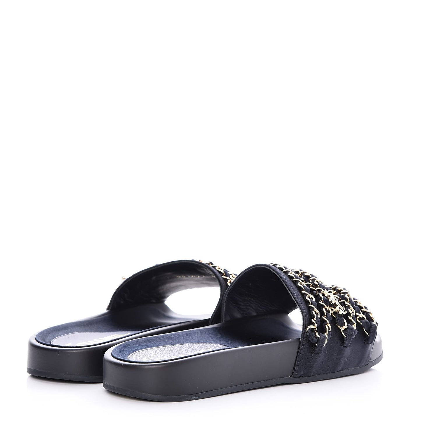 Nylon Chain Flat Sandals 37 Marine