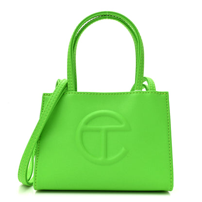 Telfar Vegan Leather Small Shopping Bag Highlighter Green 1 of 13