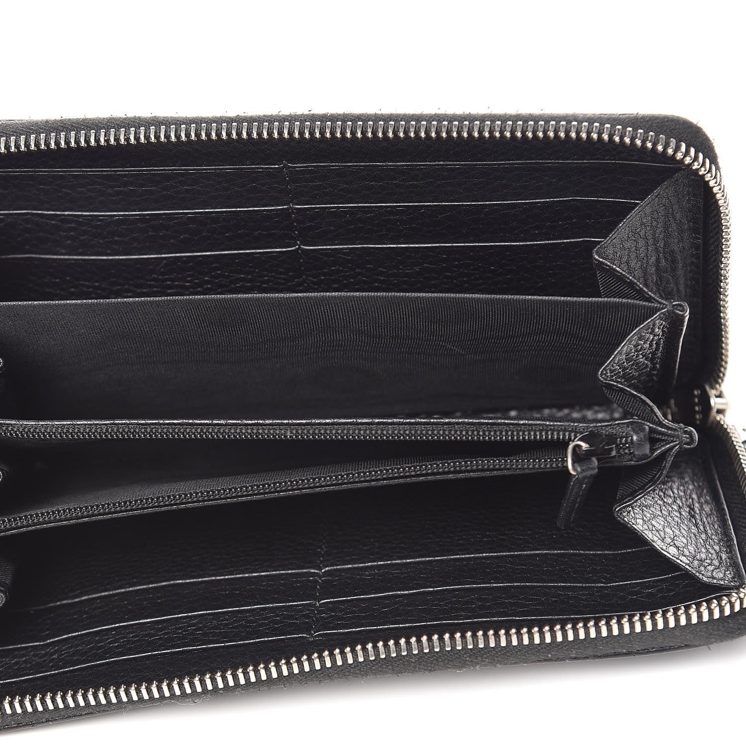Gucci Pebbled Calfskin Studded Soho Zip Around Wallet Black 5 of 10