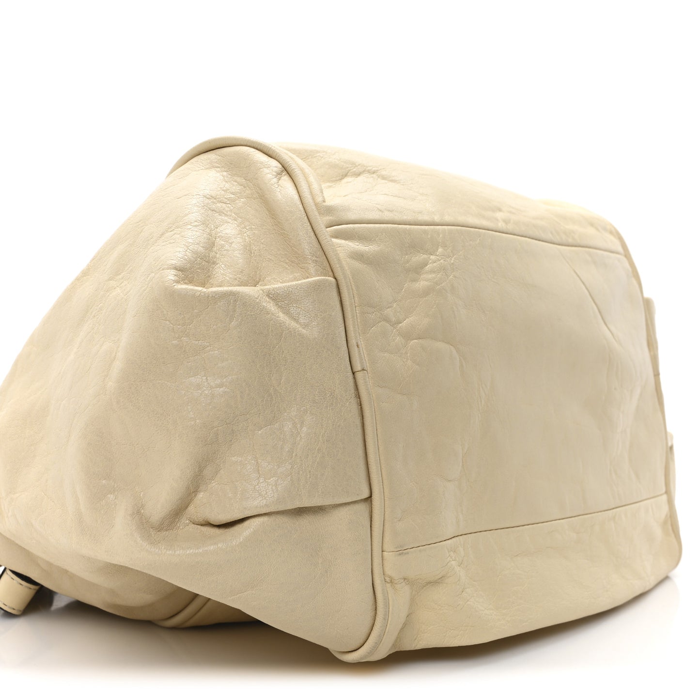 Tumbled Lambskin Ethel Satchel Cream