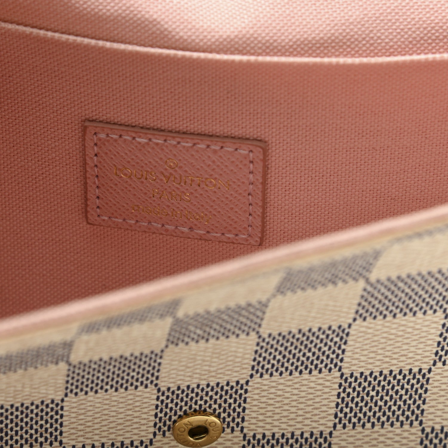 Louis Vuitton Damier Azur Pochette Felicie Chain Wallet Rose Ballerine 7 of 11