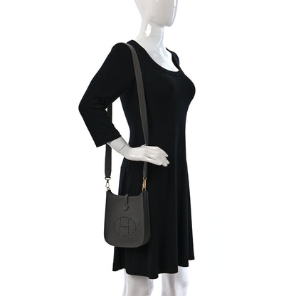 Hermes Taurillon Clemence Evelyne TPM Gris Meyer 2 of 10