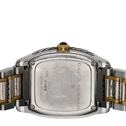 David Yurman Stainless Steel 18K Yellow Gold Diamond Bezel Mother of Pearl 25mm Thoroughbred Quartz Watch 4 of 5