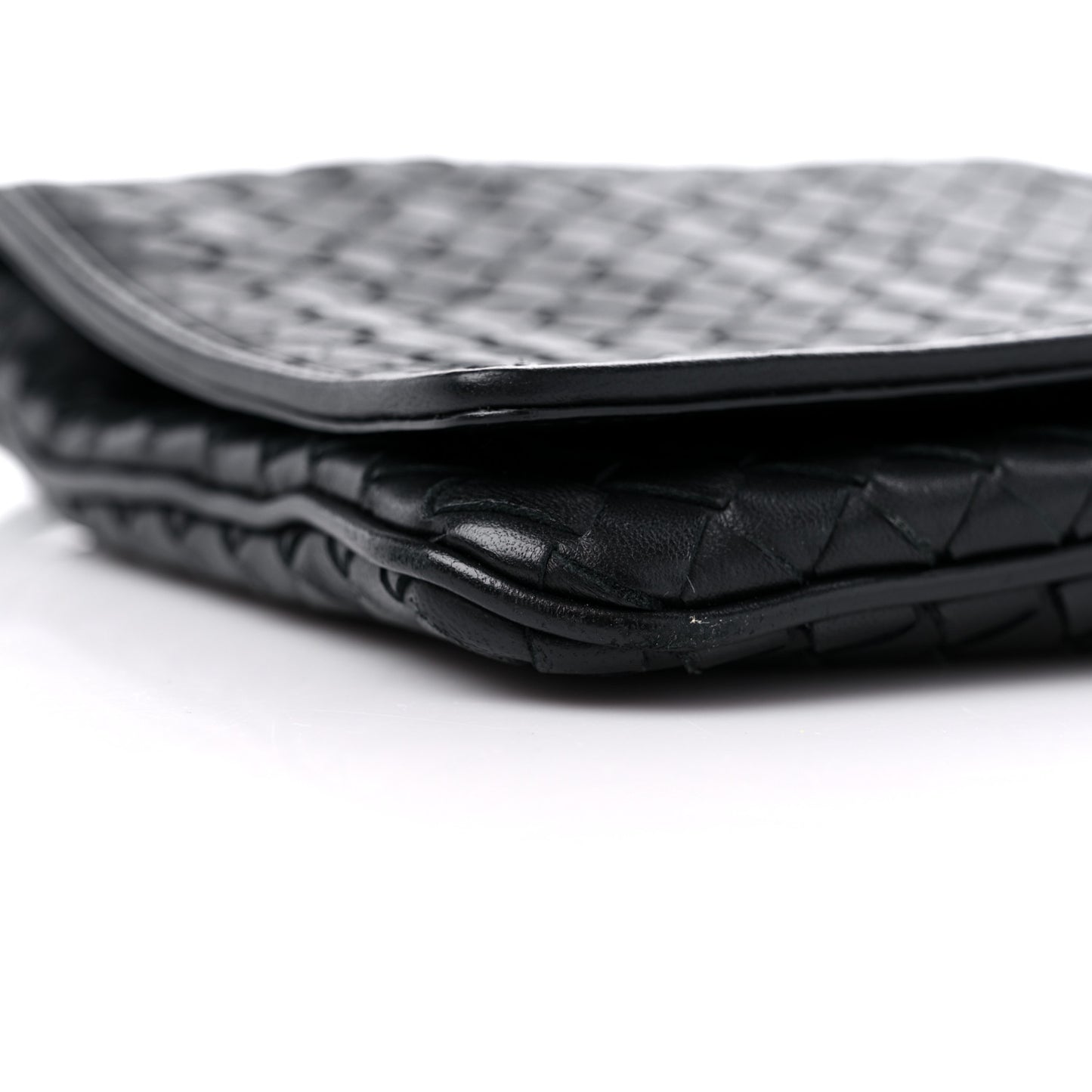 Nappa Intrecciato Crossbody Messenger Flap Black