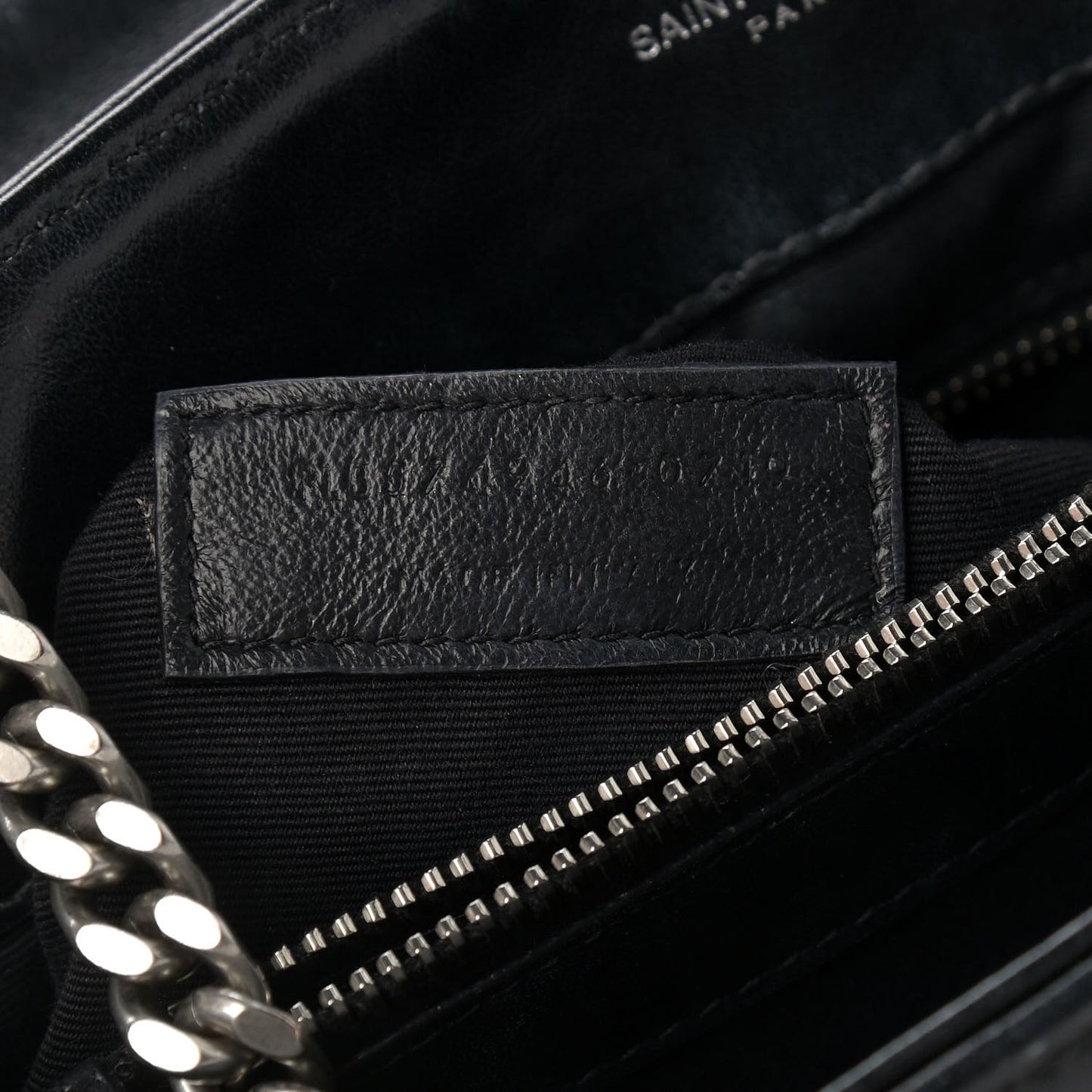 Calfskin Y Quilted Monogram Medium Loulou Chain Satchel Black