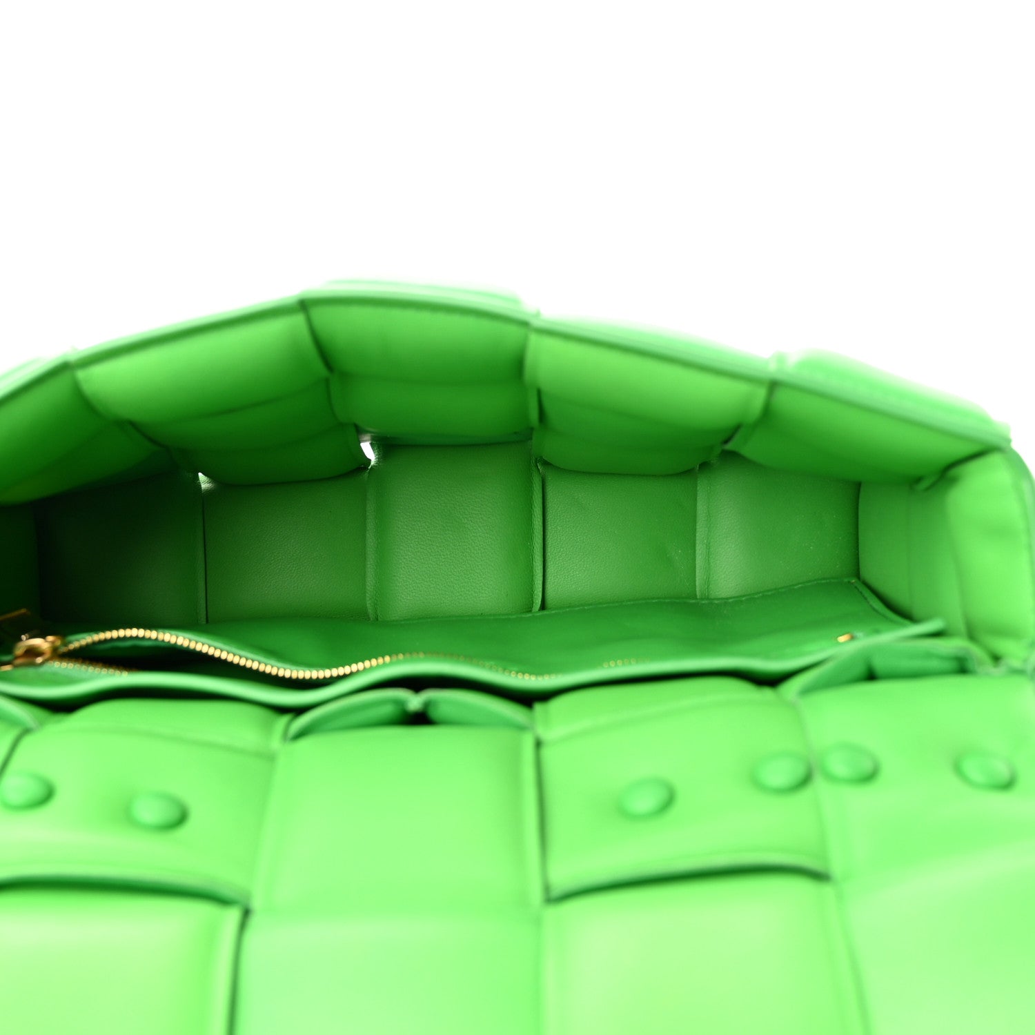 Bottega Veneta Lambskin Maxi Intreccio Padded Chain Cassette Crossbody Bag Grass 5 of 10