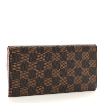 Louis Vuitton Damier Ebene Emilie Wallet Rose Ballerine 3 of 9