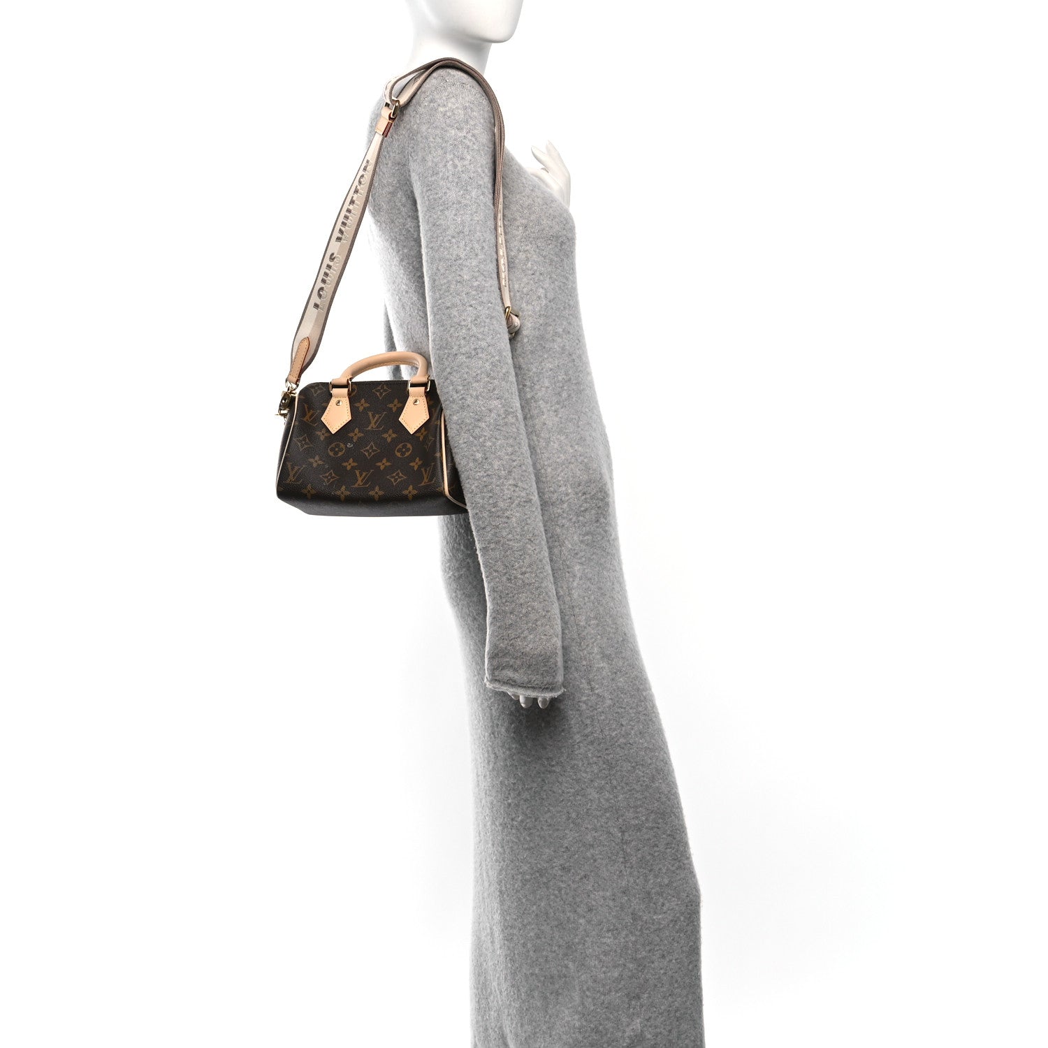 Louis Vuitton Monogram Speedy Bandouliere 20 Beige 2 of 11