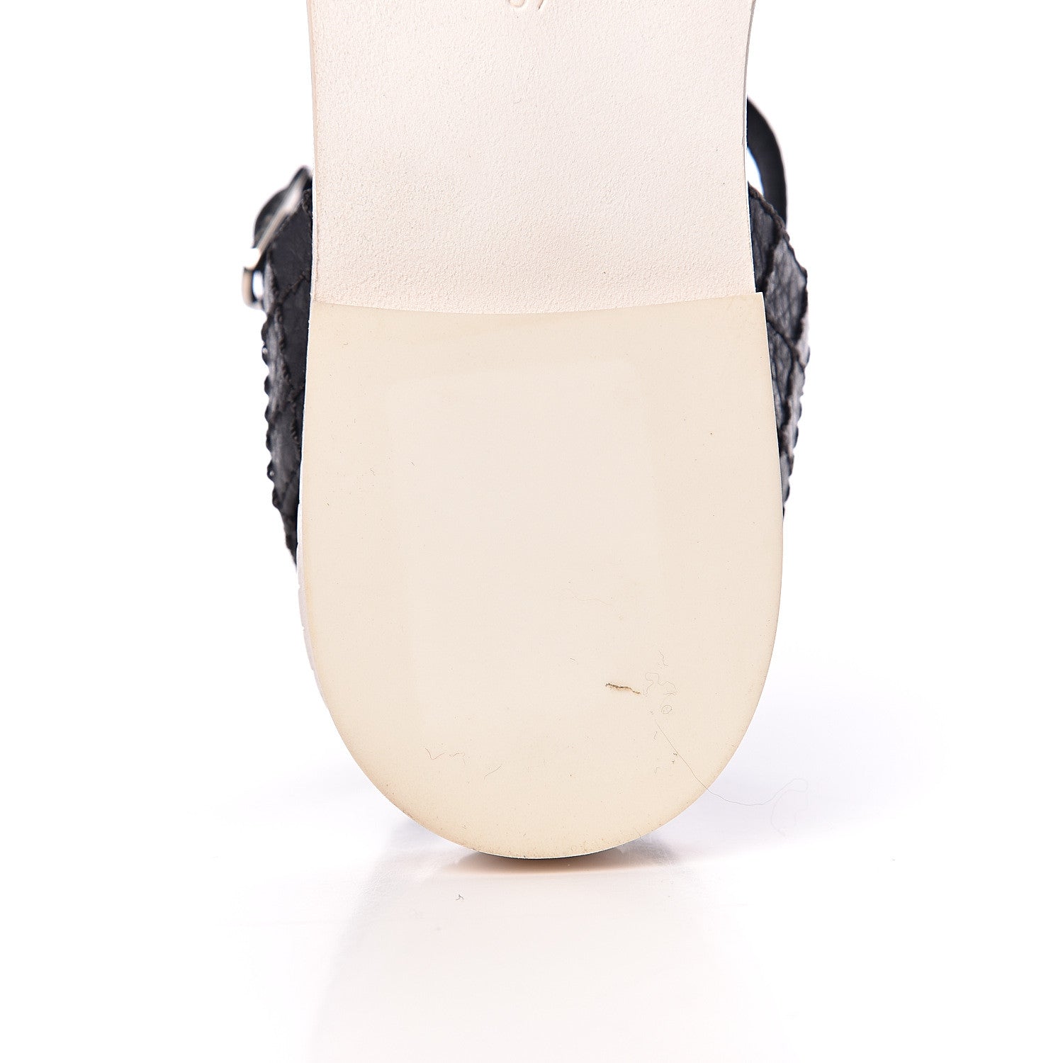 Chanel Souple Calfskin Chain CC Thong Sandals 37 Black White 9 of 11
