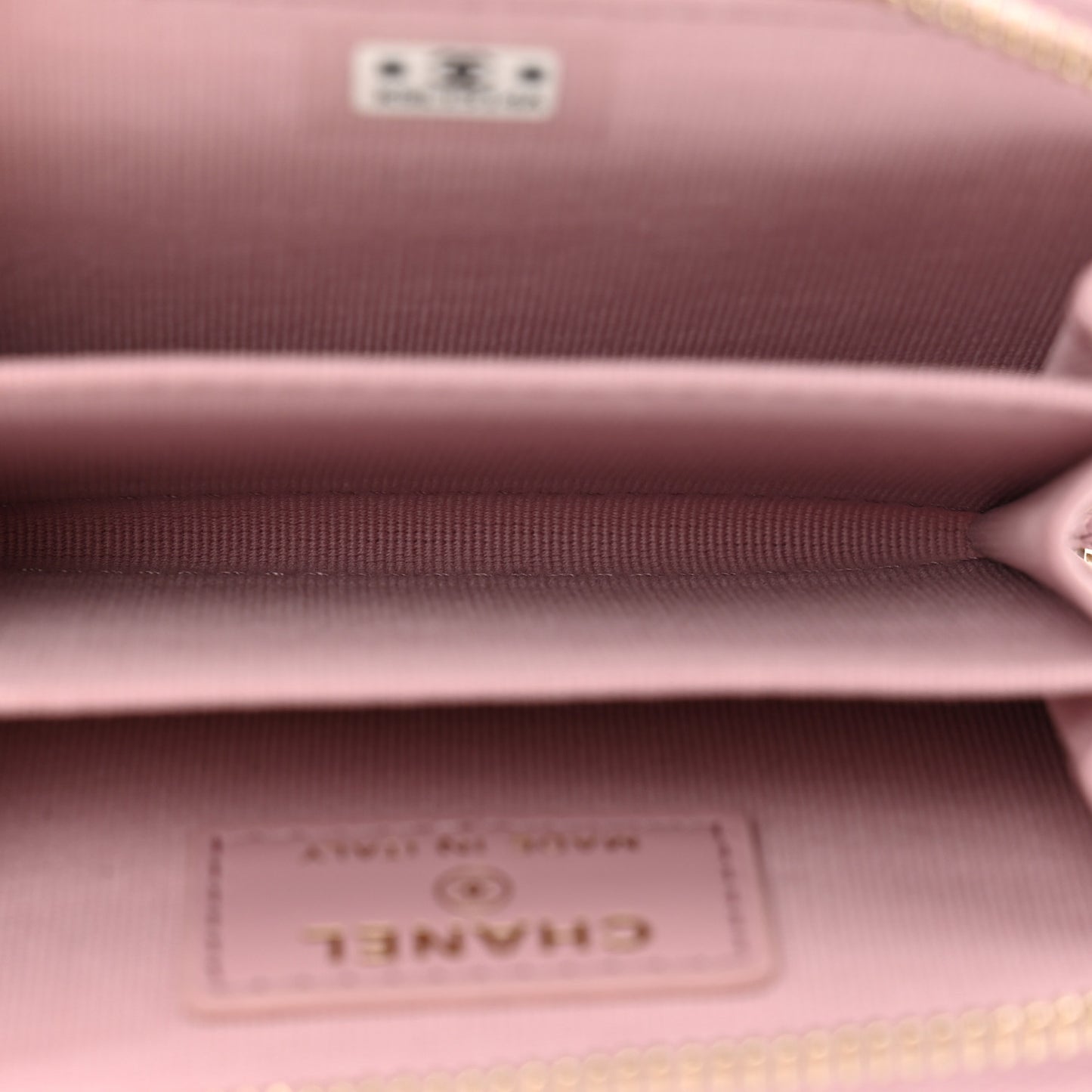 Caviar Quilted Zip Coin Purse Light Pink