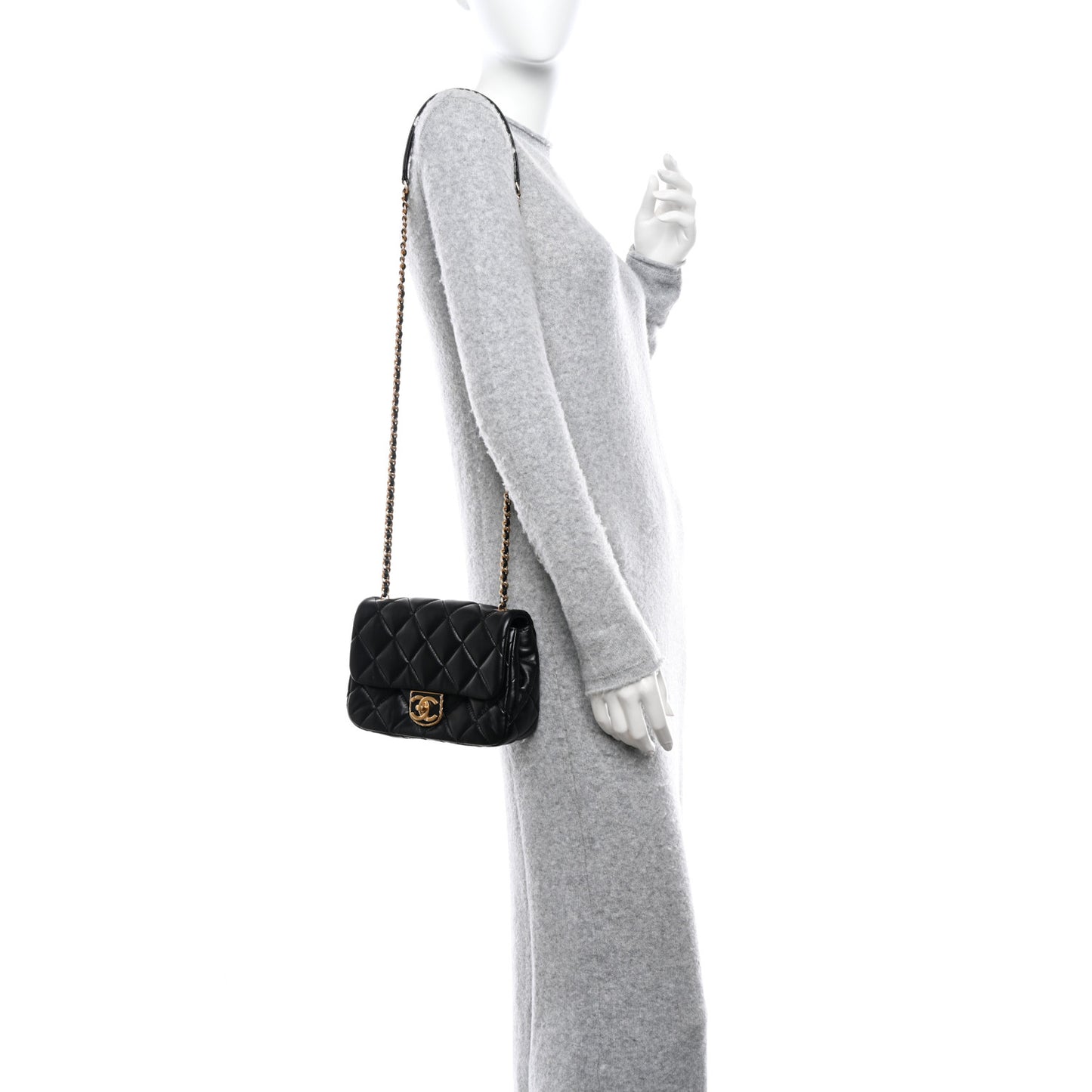 Lambskin Quilted Mini Flap Black