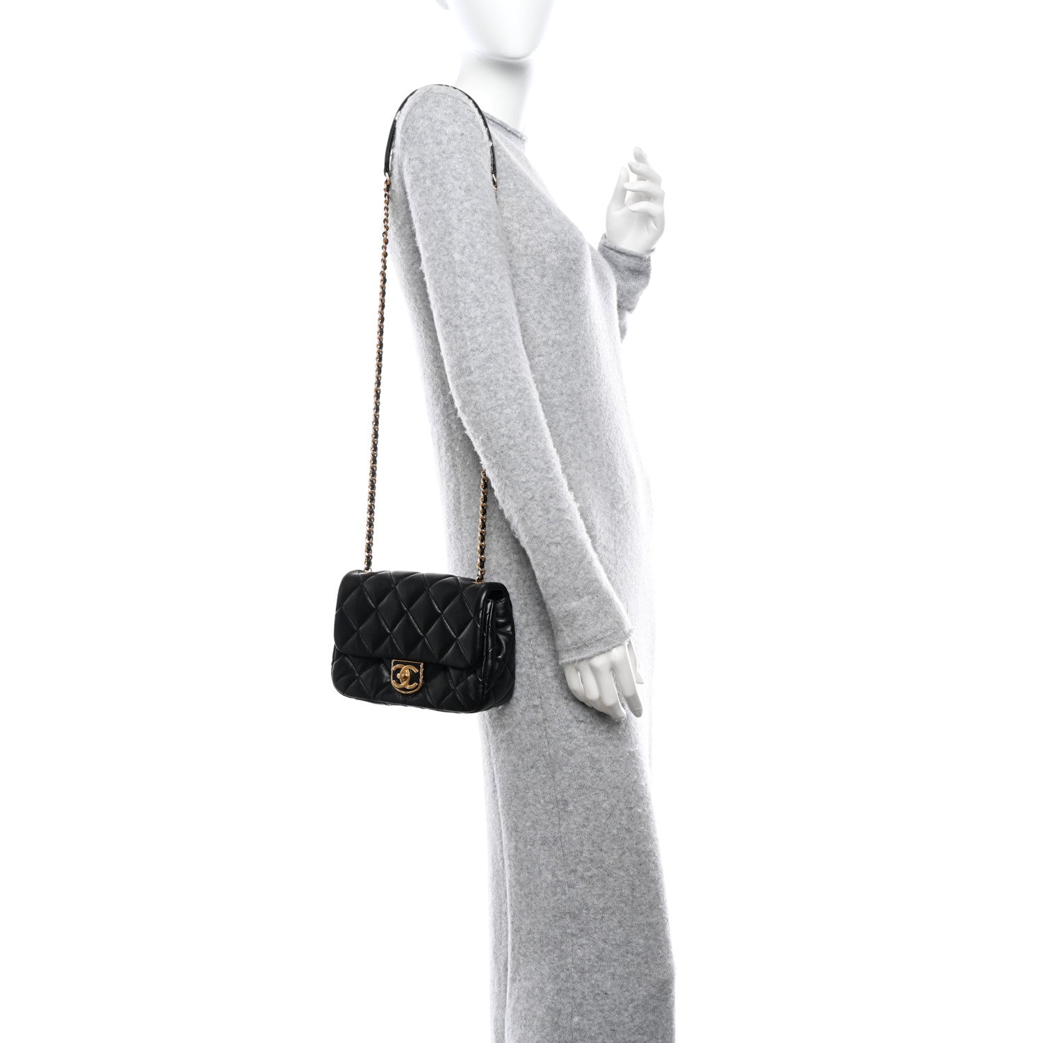 Chanel Lambskin Quilted Mini Flap Black 2 of 11