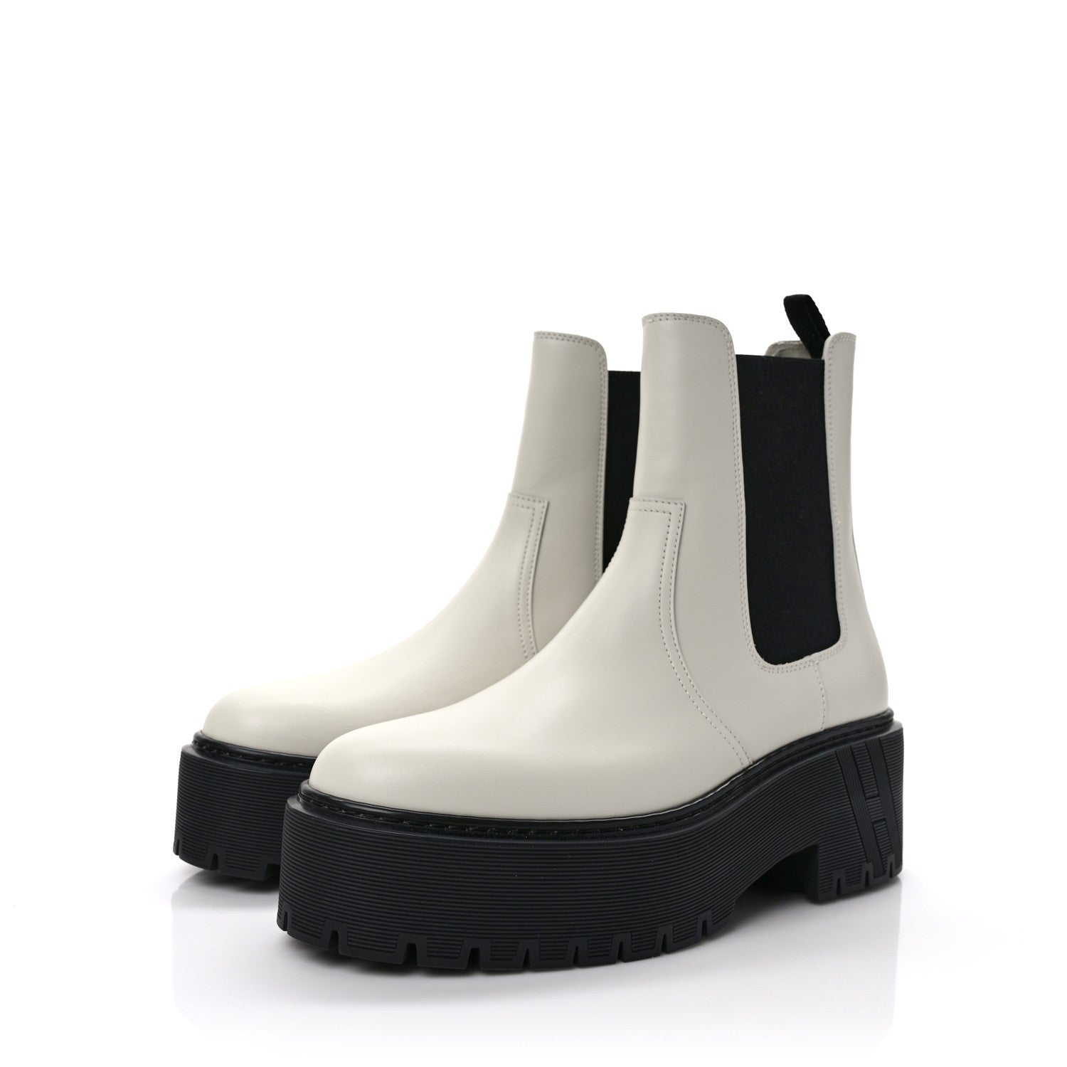 Hermes Calfskin Harrow Ankle Boots 37.5 Beige Glaise 3 of 8