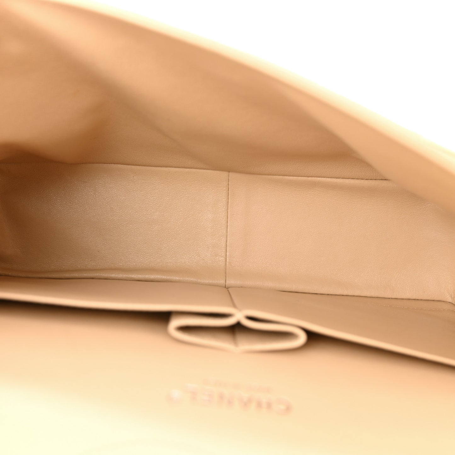 Caviar Quilted Jumbo Double Flap Light Beige