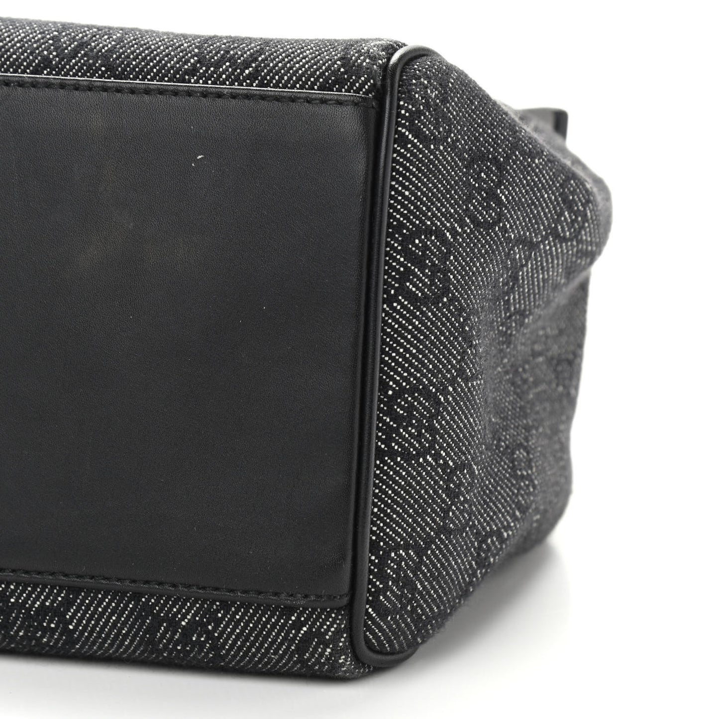Denim Monogram GG Signature Shoulder Bag Black