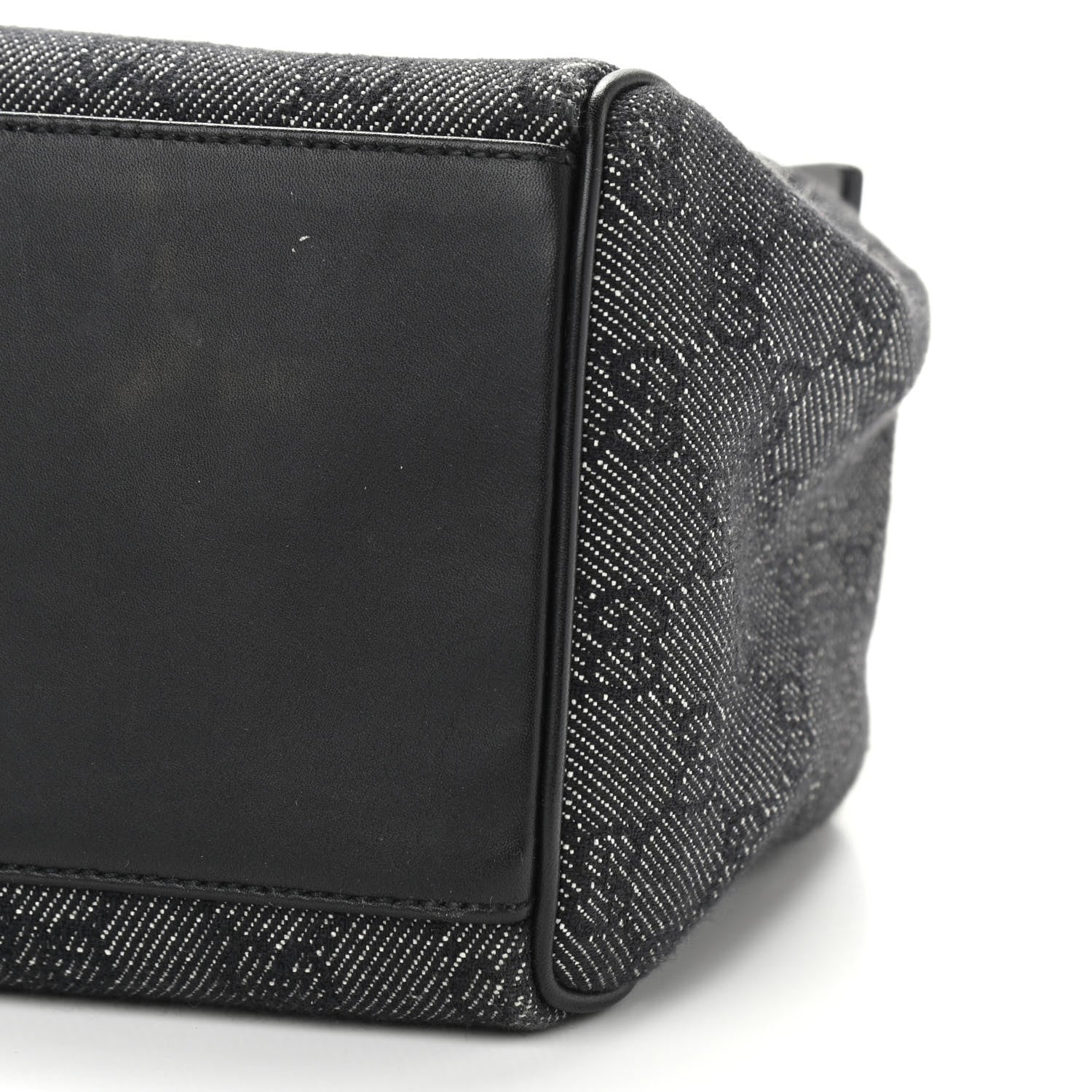 Gucci Denim Monogram GG Signature Shoulder Bag Black 10 of 11