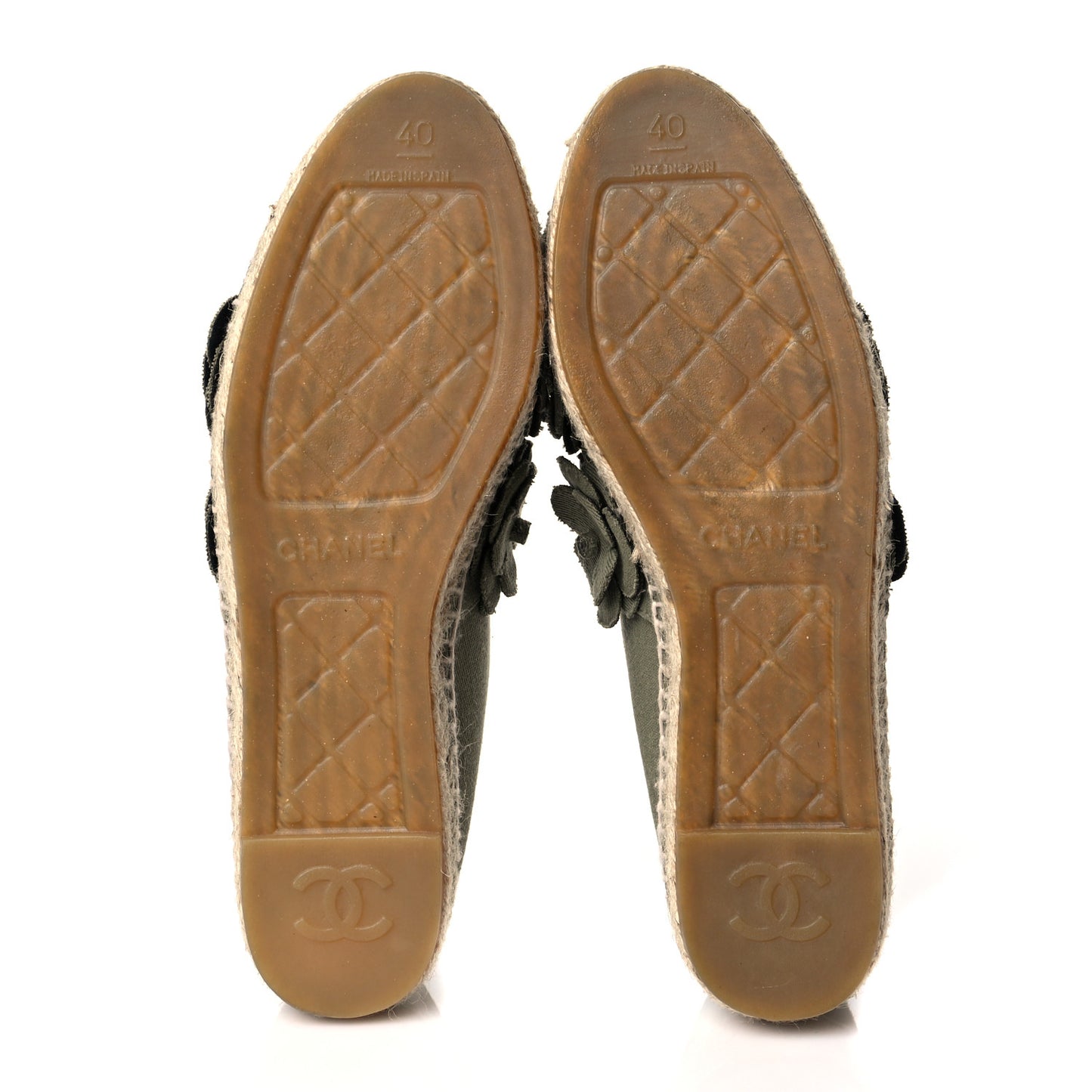 Fabric Camellia CC Espadrilles 40 Khaki